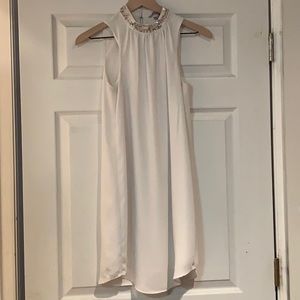 White H&M dress with beaded collar